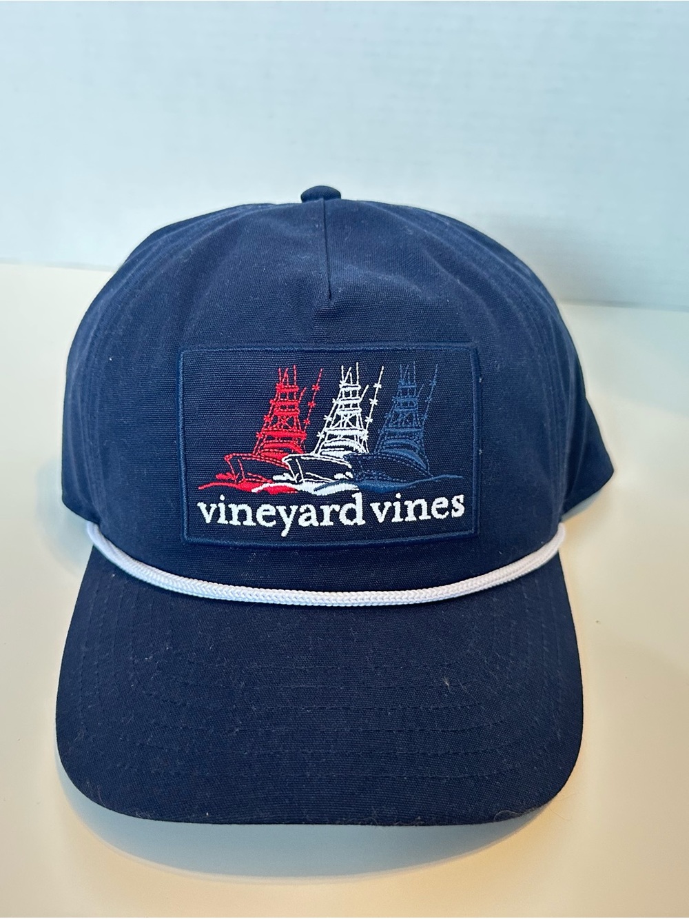 Vineyard Vines Offshore Panel Canvas Snapback Hat NWT Navy Rope Cap